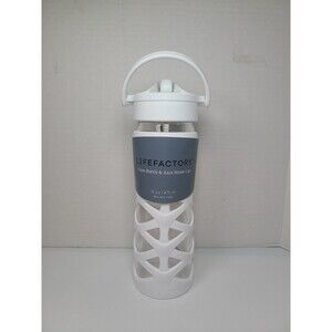 Lifefactory BPA Free 16 oz Glass Water Bottle Silicone Grip Active Flip Cap NWT